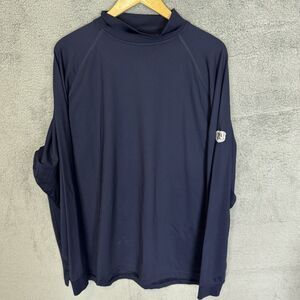 S FootJoy‎ Shirt Mens XL Blue Performance Mock Neck Golf Active Long Sleeve